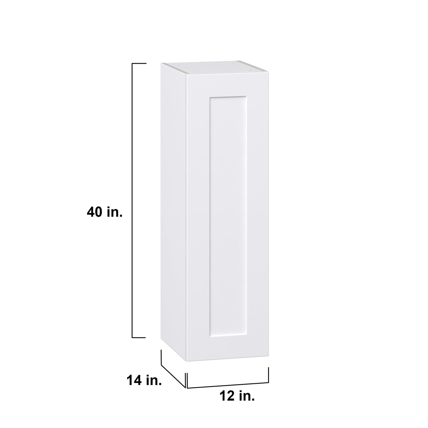 Hugo&Borg Jolie 12-in W x 40-in H x 14-in D Warm White Wall Fully Assembled Cabinet (Recessed Panel Shaker Door Style)