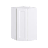 Hugo&Borg Jolie 24-in W x 40-in H x 14-in D Warm White Diagonal Corner Wall Fully Assembled Cabinet (Recessed Panel Shaker Style)