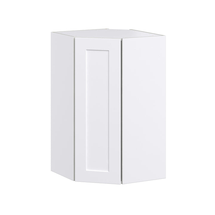 Hugo&Borg Jolie 24-in W x 40-in H x 14-in D Warm White Diagonal Corner Wall Fully Assembled Cabinet (Recessed Panel Shaker Style)