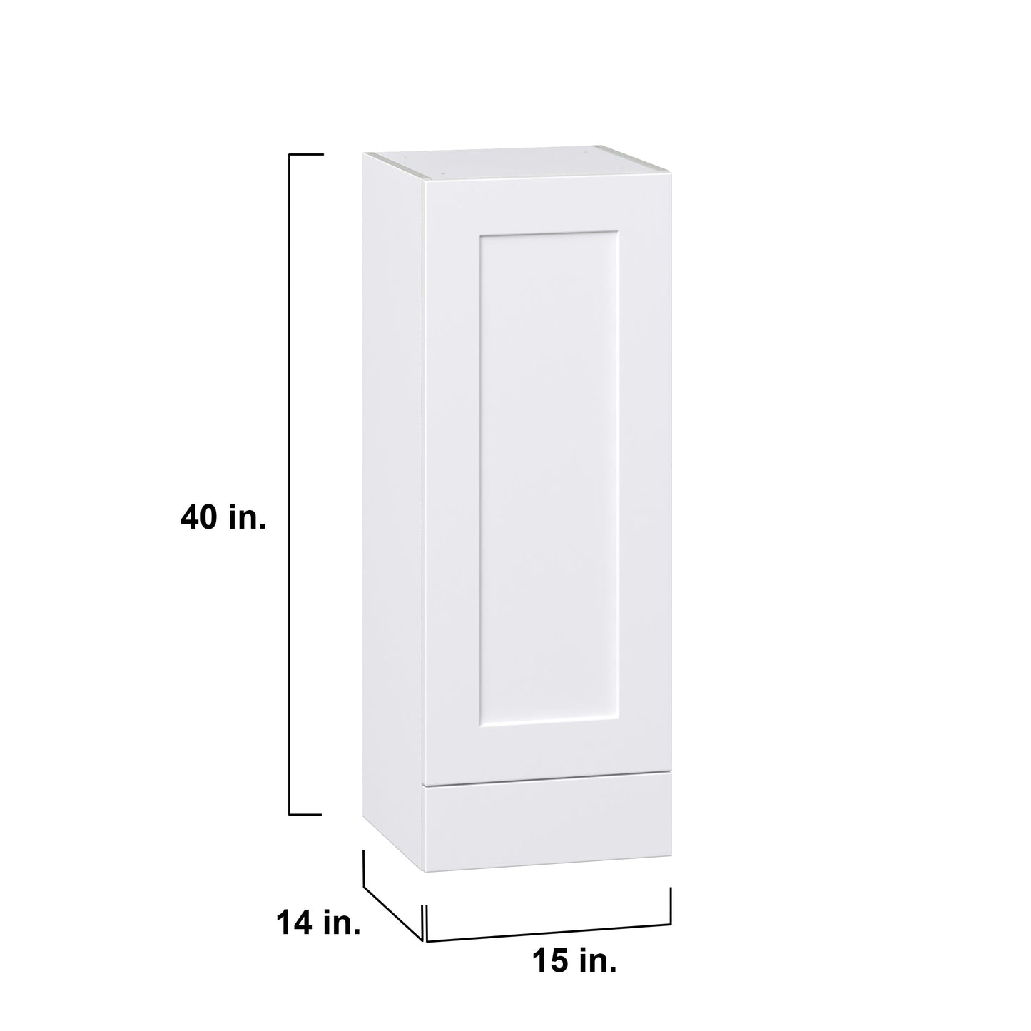 Hugo&Borg Jolie 15-in W x 40-in H x 14-in D Warm White 1-Drawer Wall Fully Assembled Cabinet (Recessed Panel Shaker Style)