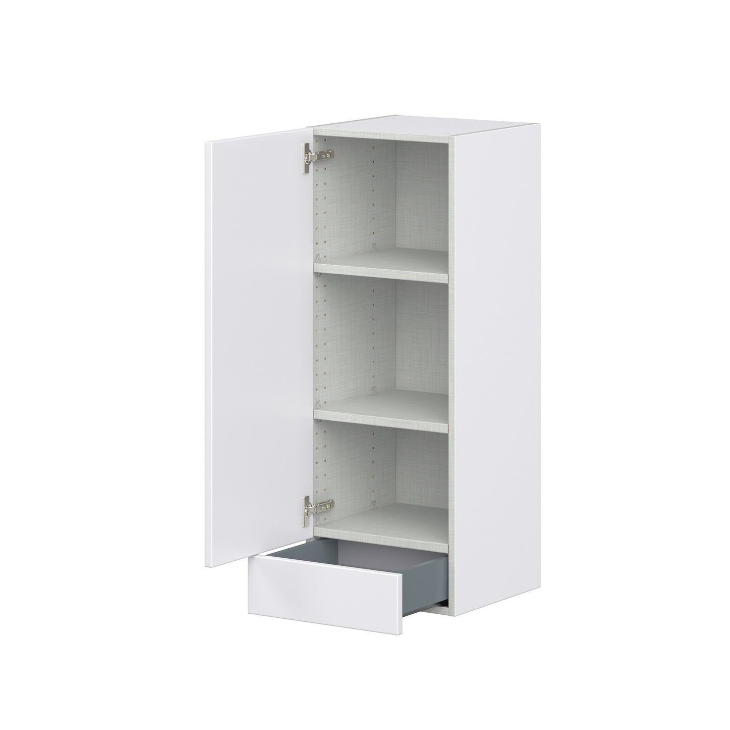 Hugo&Borg Jolie 15-in W x 40-in H x 14-in D Warm White 1-Drawer Wall Fully Assembled Cabinet (Recessed Panel Shaker Style)