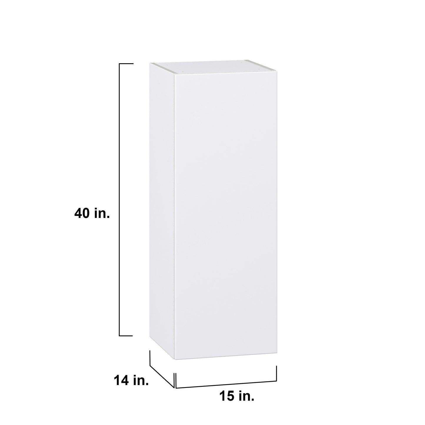 Hugo&Borg Lasalle 15-in W x 40-in H x 14-in D Bright White Slab Wall Fully Assembled Cabinet (Flat Panel Slab Door Style)