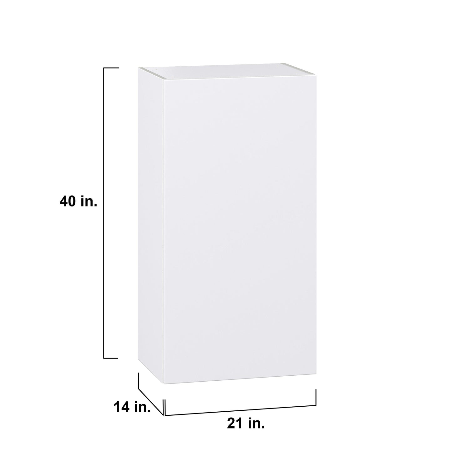 Hugo&Borg Lasalle 21-in W x 40-in H x 14-in D Bright White Slab Wall Fully Assembled Cabinet (Flat Panel Slab Door Style)