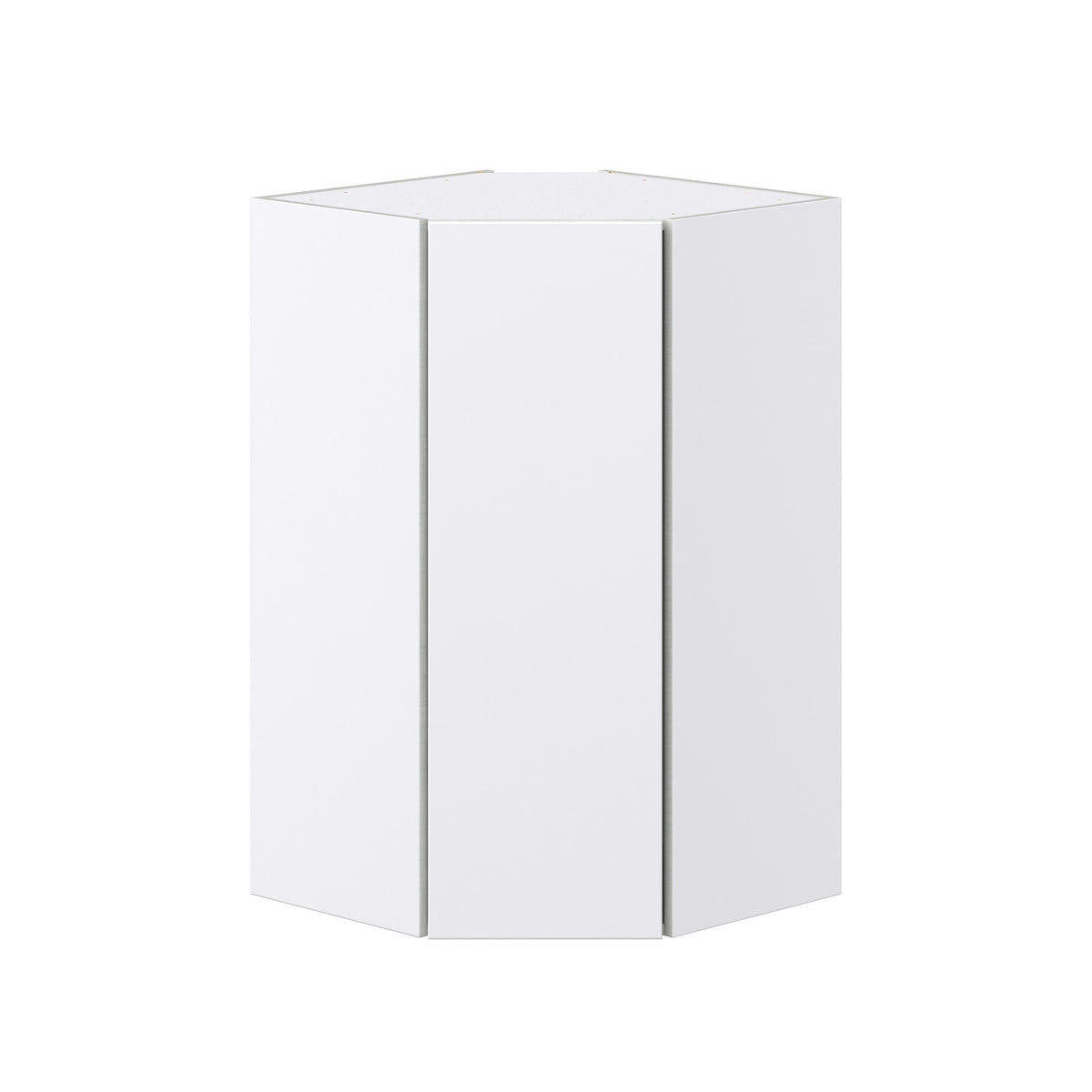 Hugo&Borg Lasalle 24-in W x 40-in H x 14-in D Bright White Slab Diagonal Corner Wall Fully Assembled Cabinet (Flat Panel Slab Style)