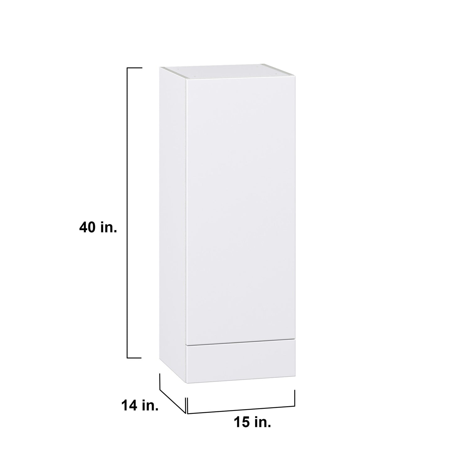 Hugo&Borg Lasalle 15-in W x 40-in H x 14-in D Bright White Slab 1-Drawer Wall Fully Assembled Cabinet (Flat Panel Slab Style)