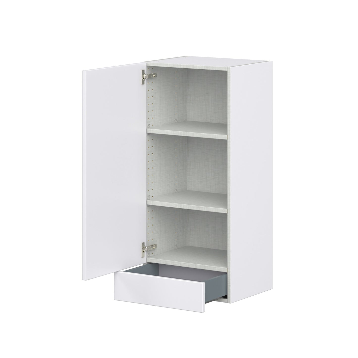 Hugo&Borg Lasalle 18-in W x 40-in H x 14-in D Bright White Slab 1-Drawer Wall Fully Assembled Cabinet (Flat Panel Slab Style)