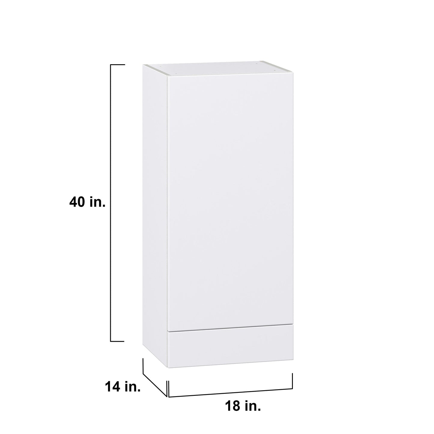 Hugo&Borg Lasalle 18-in W x 40-in H x 14-in D Bright White Slab 1-Drawer Wall Fully Assembled Cabinet (Flat Panel Slab Style)