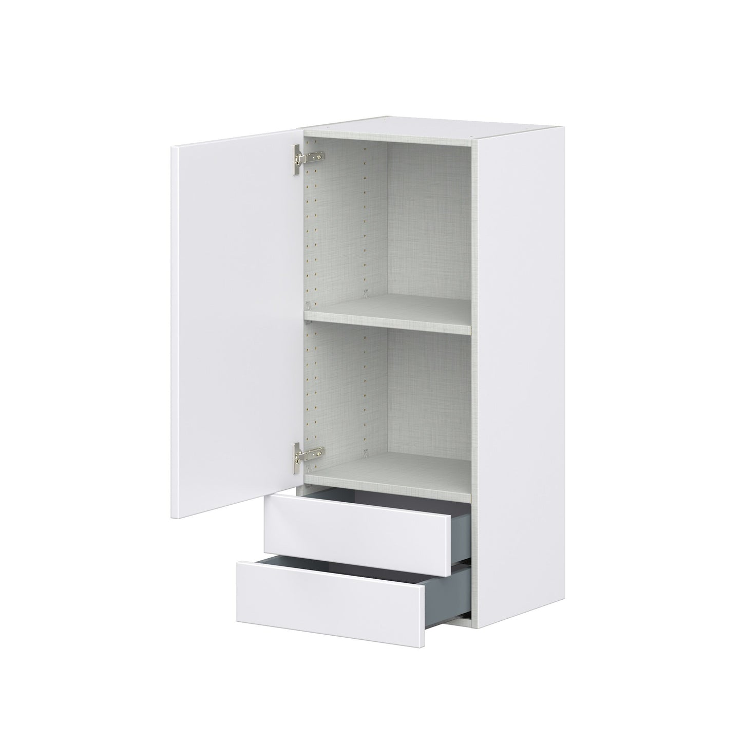 Hugo&Borg Lasalle 18-in W x 40-in H x 14-in D Bright White Slab 2-Drawers Wall Fully Assembled Cabinet (Flat Panel Slab Style)