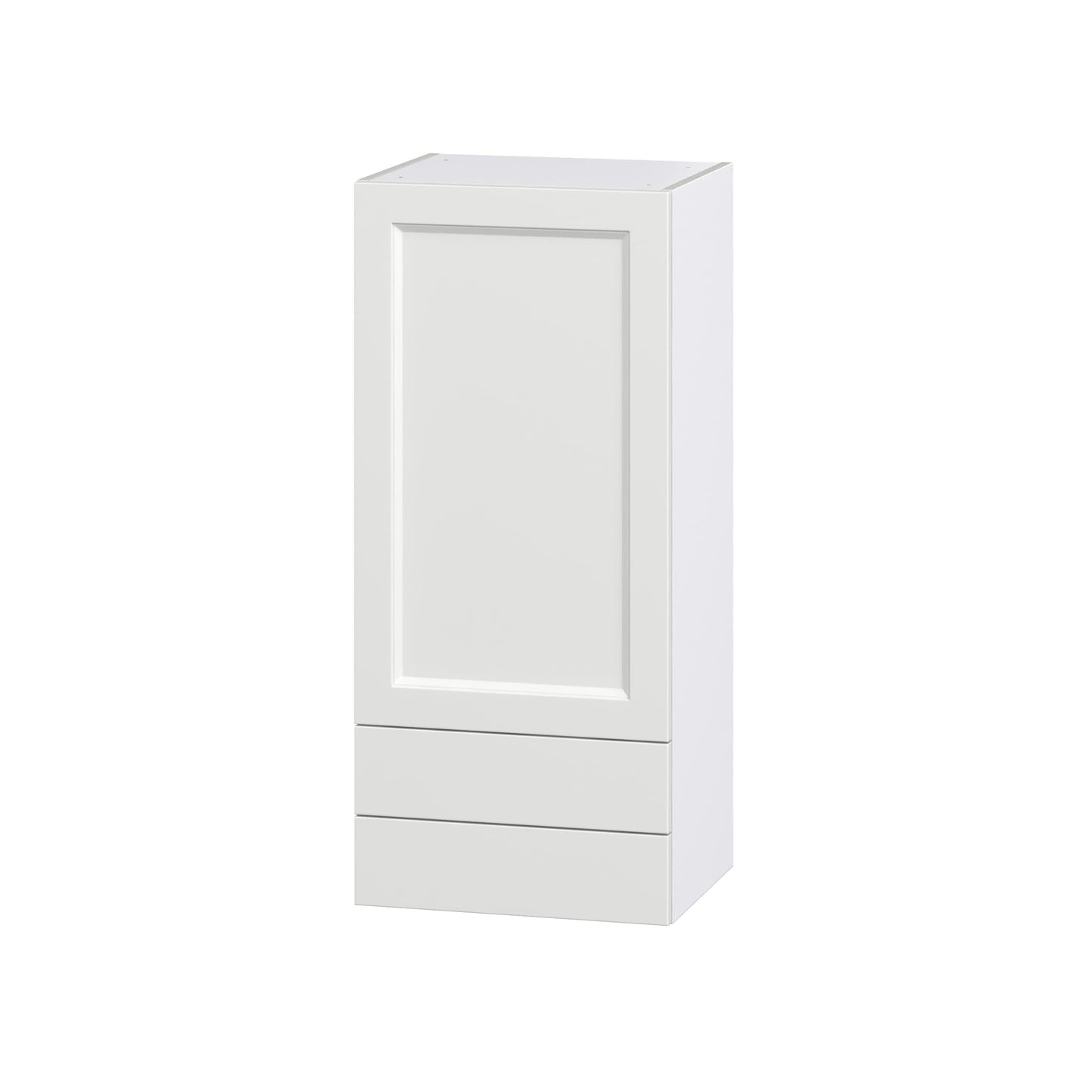 Hugo&Borg Riviera 18-in W x 40-in H x 14-in D Bright White 2-Drawers Wall Fully Assembled Cabinet (Recessed Panel Shaker Style)