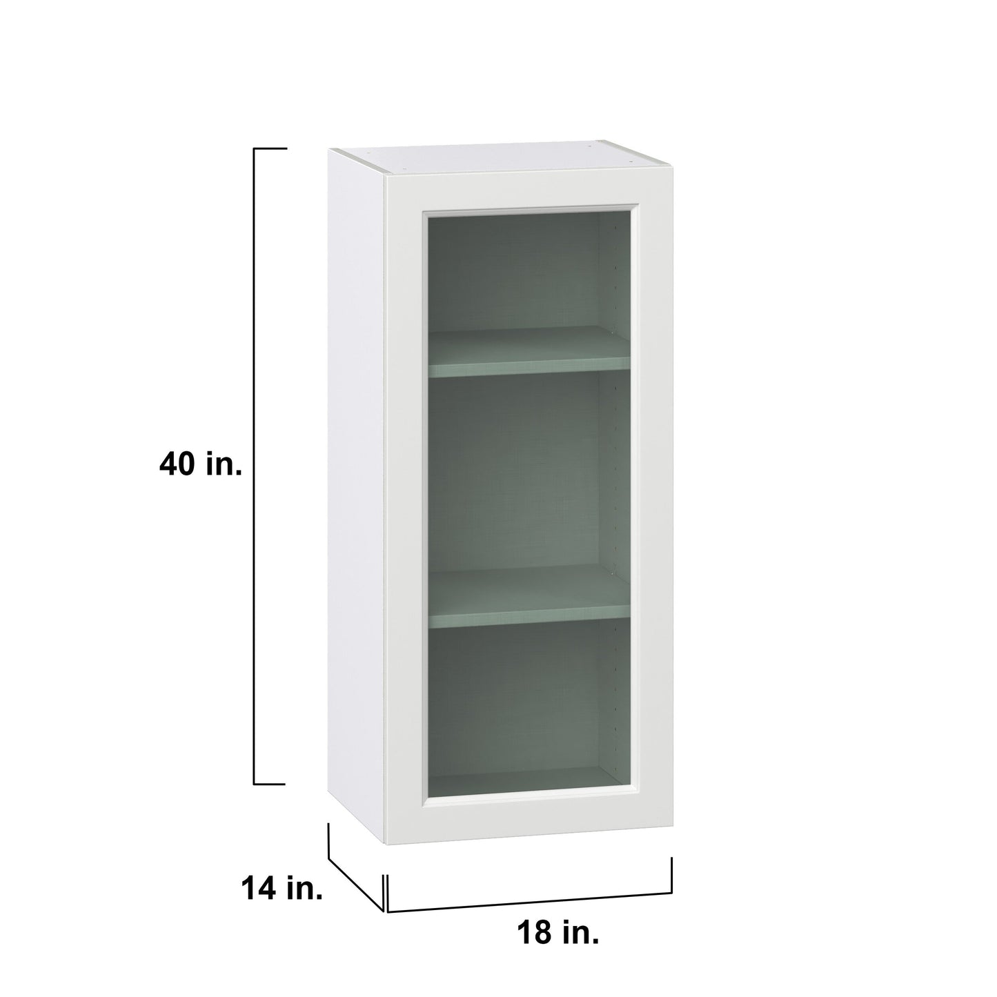 Hugo&Borg Riviera 18-in W x 40-in H x 14-in D Bright White Wall Fully Assembled Cabinet (Recessed Panel Shaker Door Style)