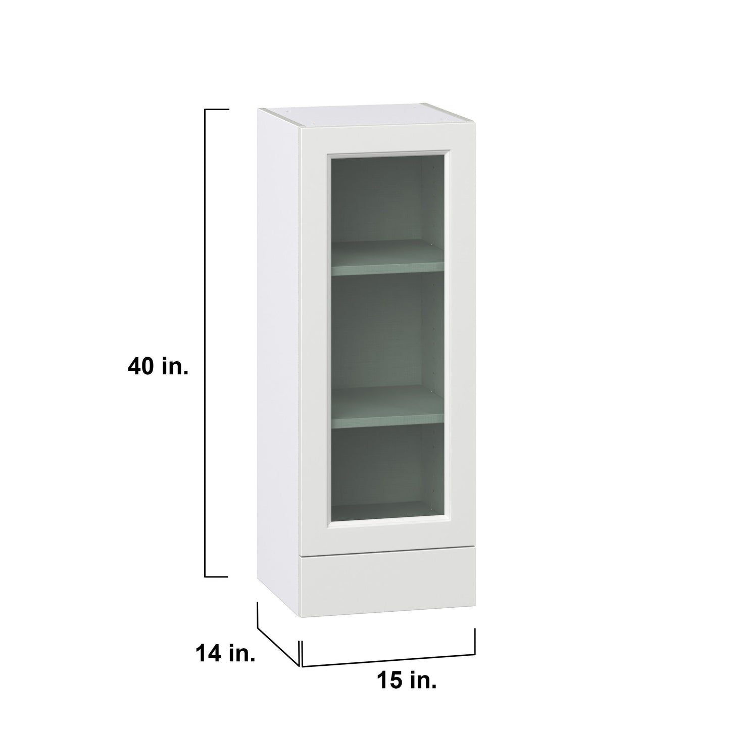 Hugo&Borg Riviera 15-in W x 40-in H x 14-in D Bright White Wall Fully Assembled Cabinet (Recessed Panel Shaker Door Style)