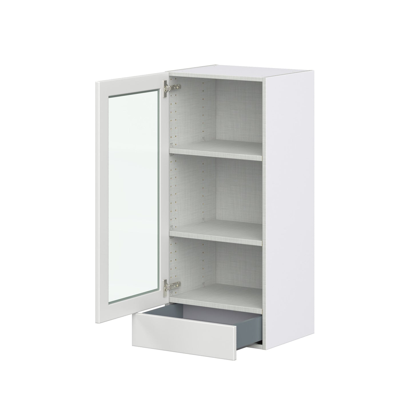 Hugo&Borg Riviera 18-in W x 40-in H x 14-in D Bright White 1-Drawer Wall Fully Assembled Cabinet (Recessed Panel Shaker Style)