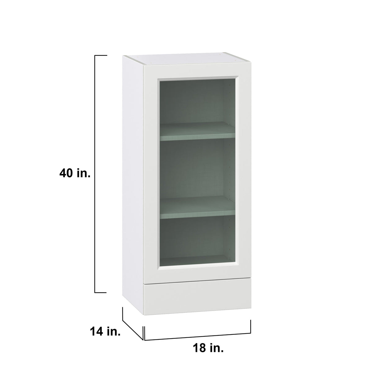 Hugo&Borg Riviera 18-in W x 40-in H x 14-in D Bright White 1-Drawer Wall Fully Assembled Cabinet (Recessed Panel Shaker Style)