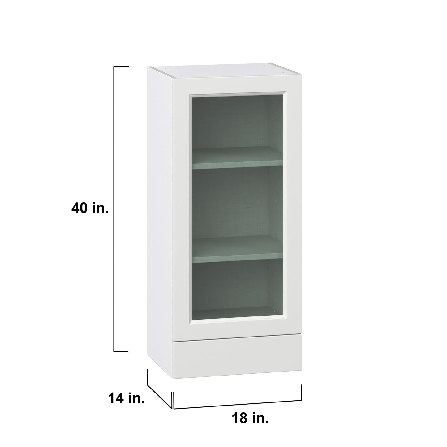 Hugo&Borg Riviera 18-in W x 40-in H x 14-in D Bright White 1-Drawer Wall Fully Assembled Cabinet (Recessed Panel Shaker Style)