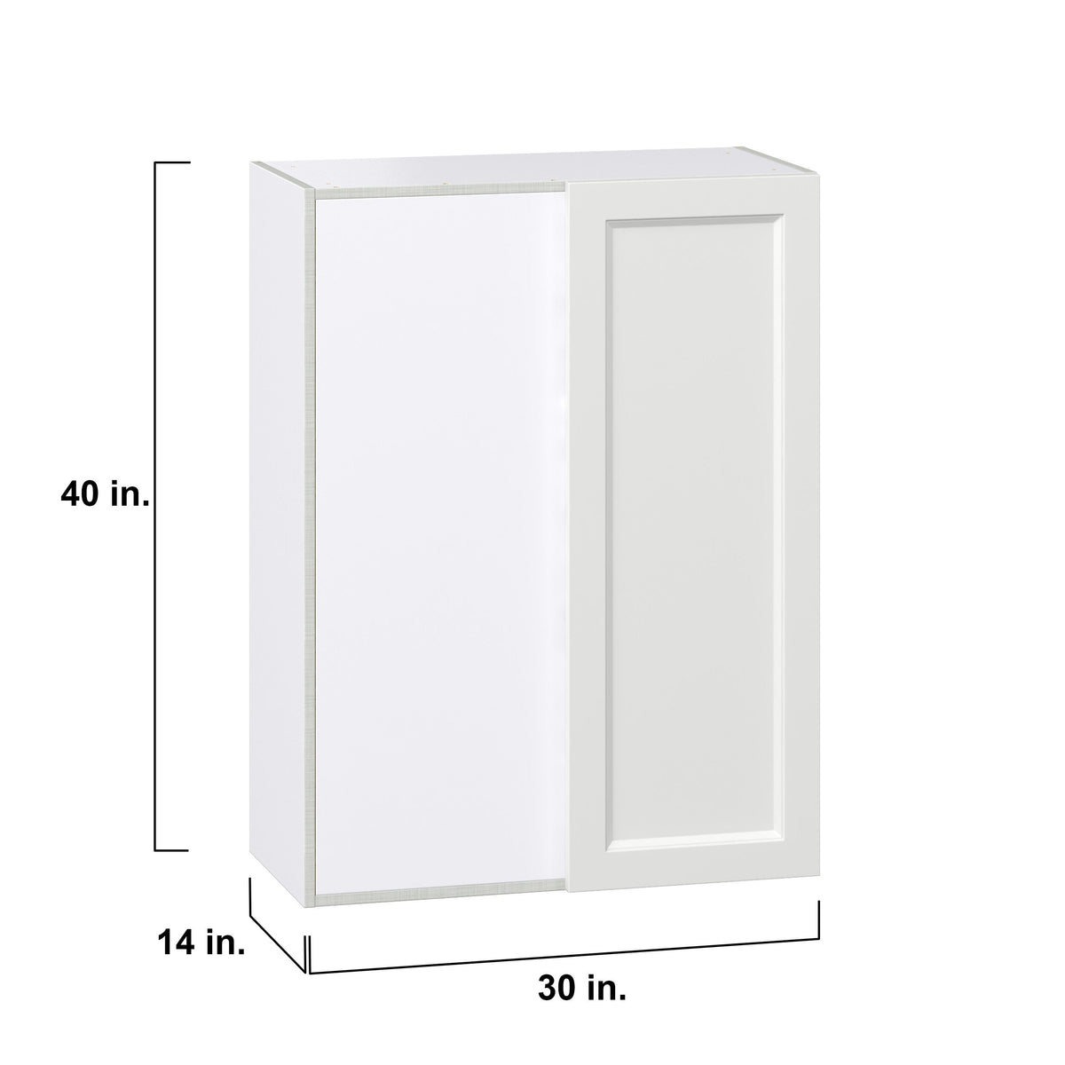 Hugo&Borg Riviera 30-in W x 40-in H x 14-in D Bright White Wall Fully Assembled Cabinet (Recessed Panel Shaker Door Style)