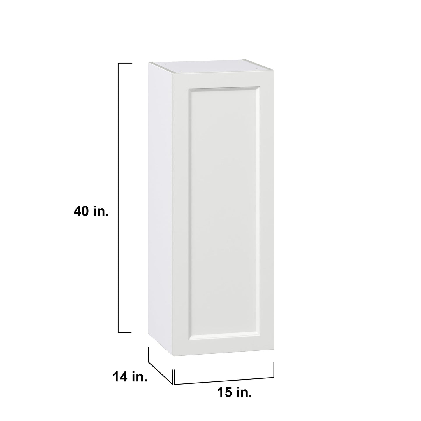 Hugo&Borg Riviera 15-in W x 40-in H x 14-in D Bright White Wall Fully Assembled Cabinet (Recessed Panel Shaker Door Style)