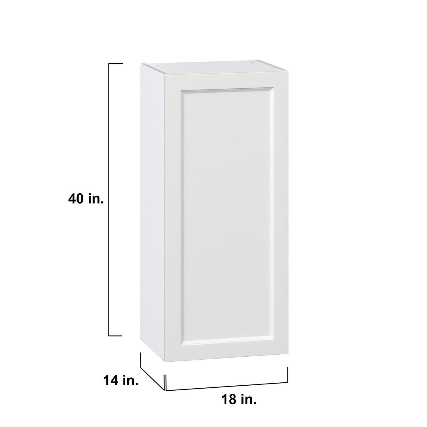 Hugo&Borg Riviera 18-in W x 40-in H x 14-in D Bright White Wall Fully Assembled Cabinet (Recessed Panel Shaker Door Style)