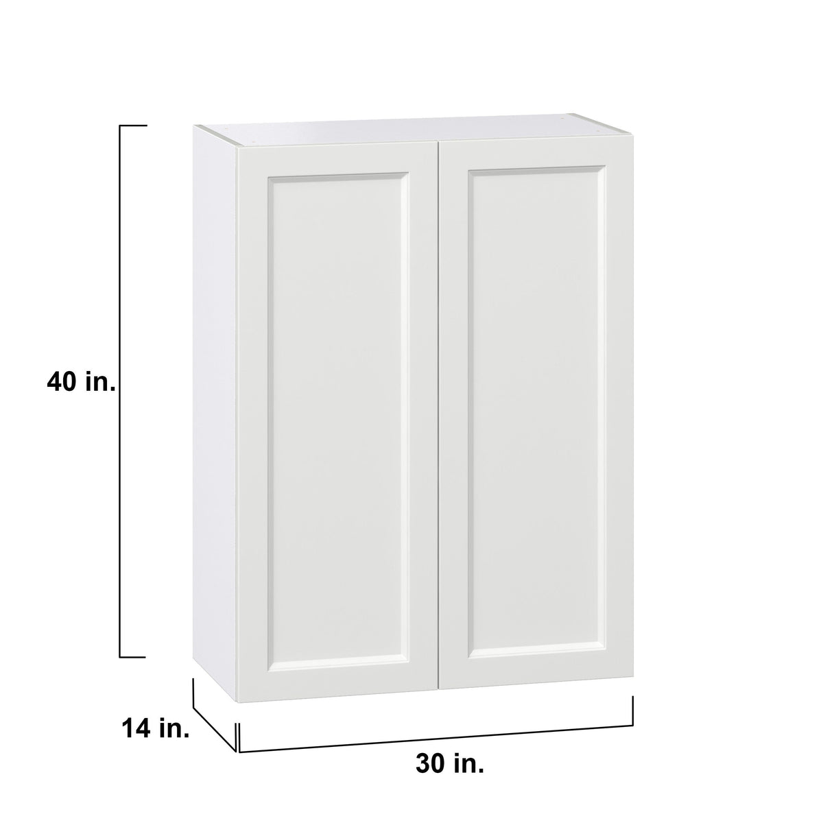 Hugo&Borg Riviera 30-in W x 40-in H x 14-in D Bright White Wall Fully Assembled Cabinet (Recessed Panel Shaker Door Style)