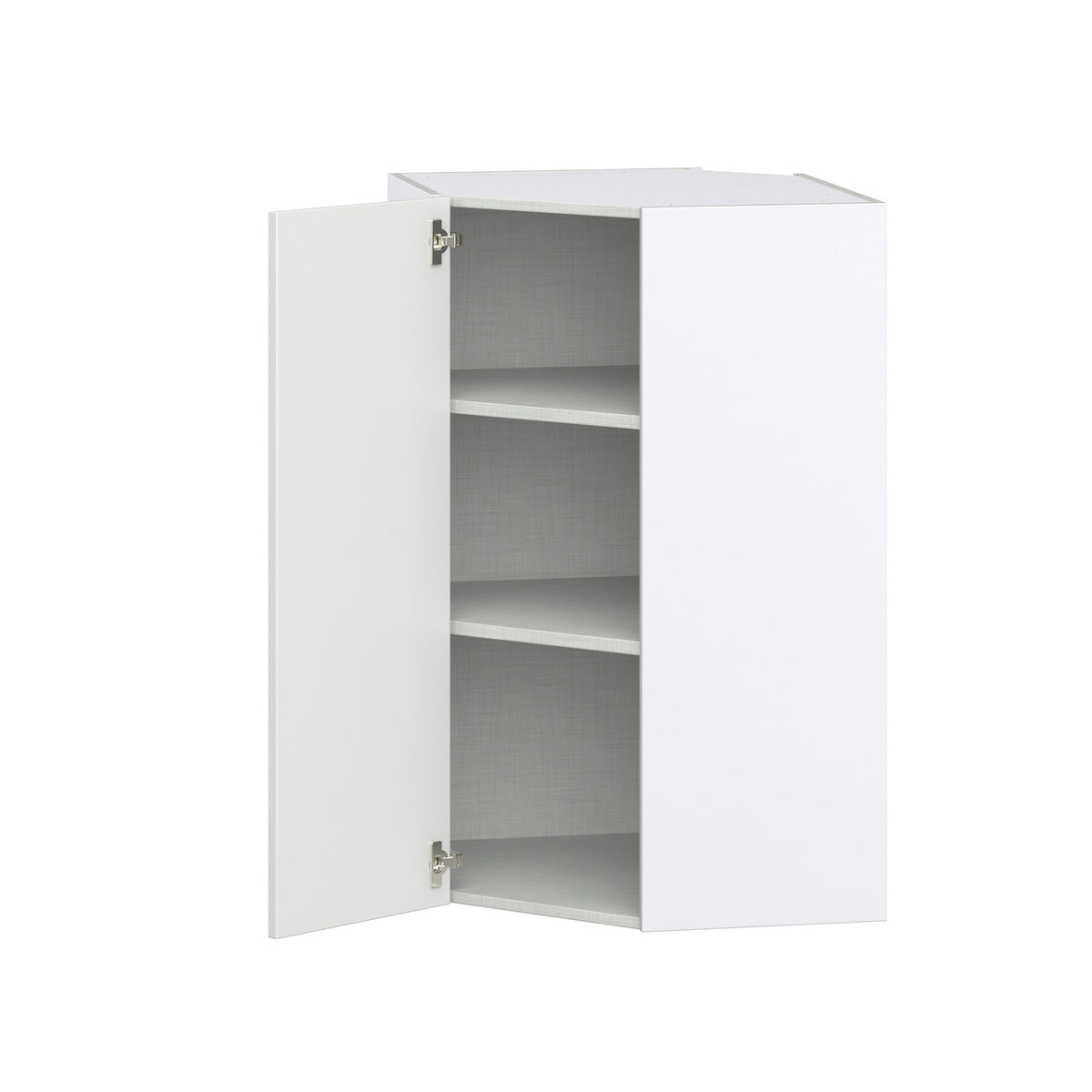 Hugo&Borg Riviera 24-in W x 40-in H x 14-in D Bright White Diagonal Corner Wall Fully Assembled Cabinet (Recessed Panel Shaker Style)