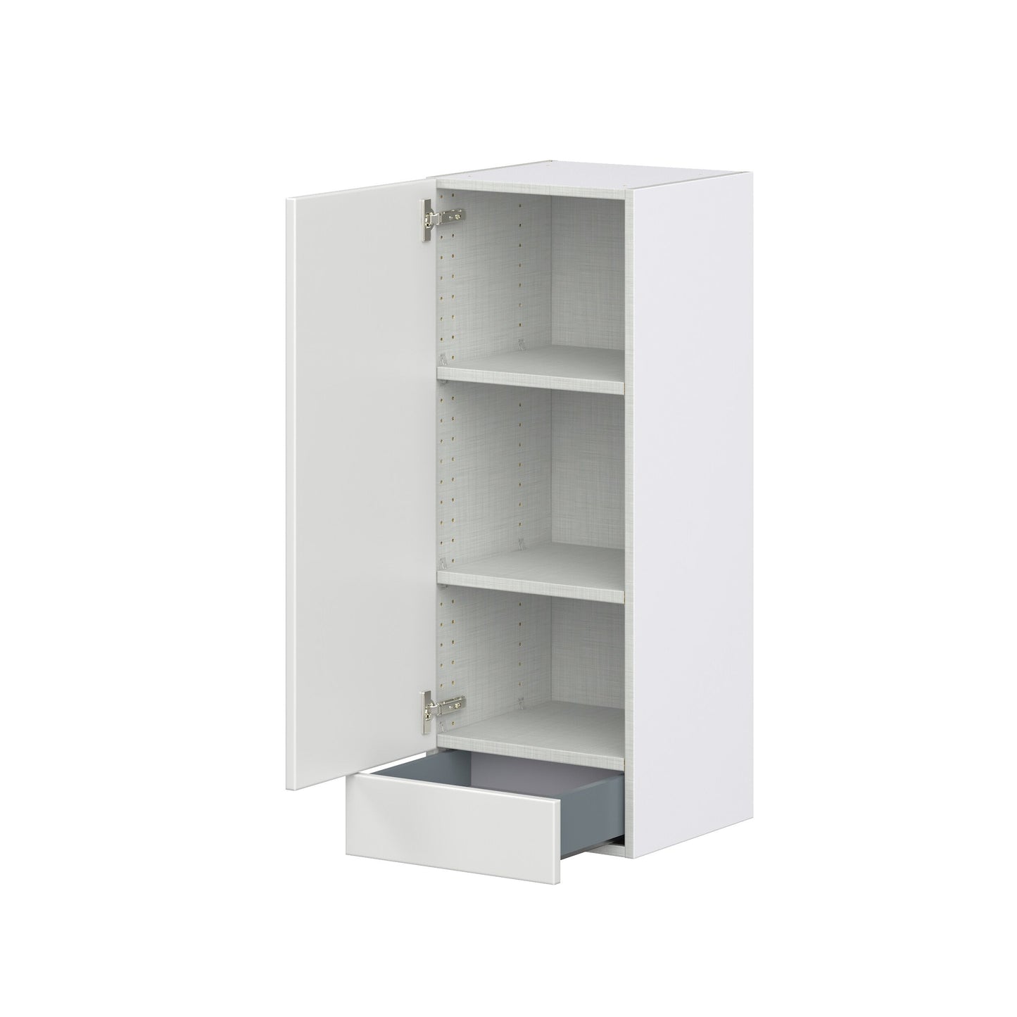 Hugo&Borg Riviera 15-in W x 40-in H x 14-in D Bright White 1-Drawer Wall Fully Assembled Cabinet (Recessed Panel Shaker Style)