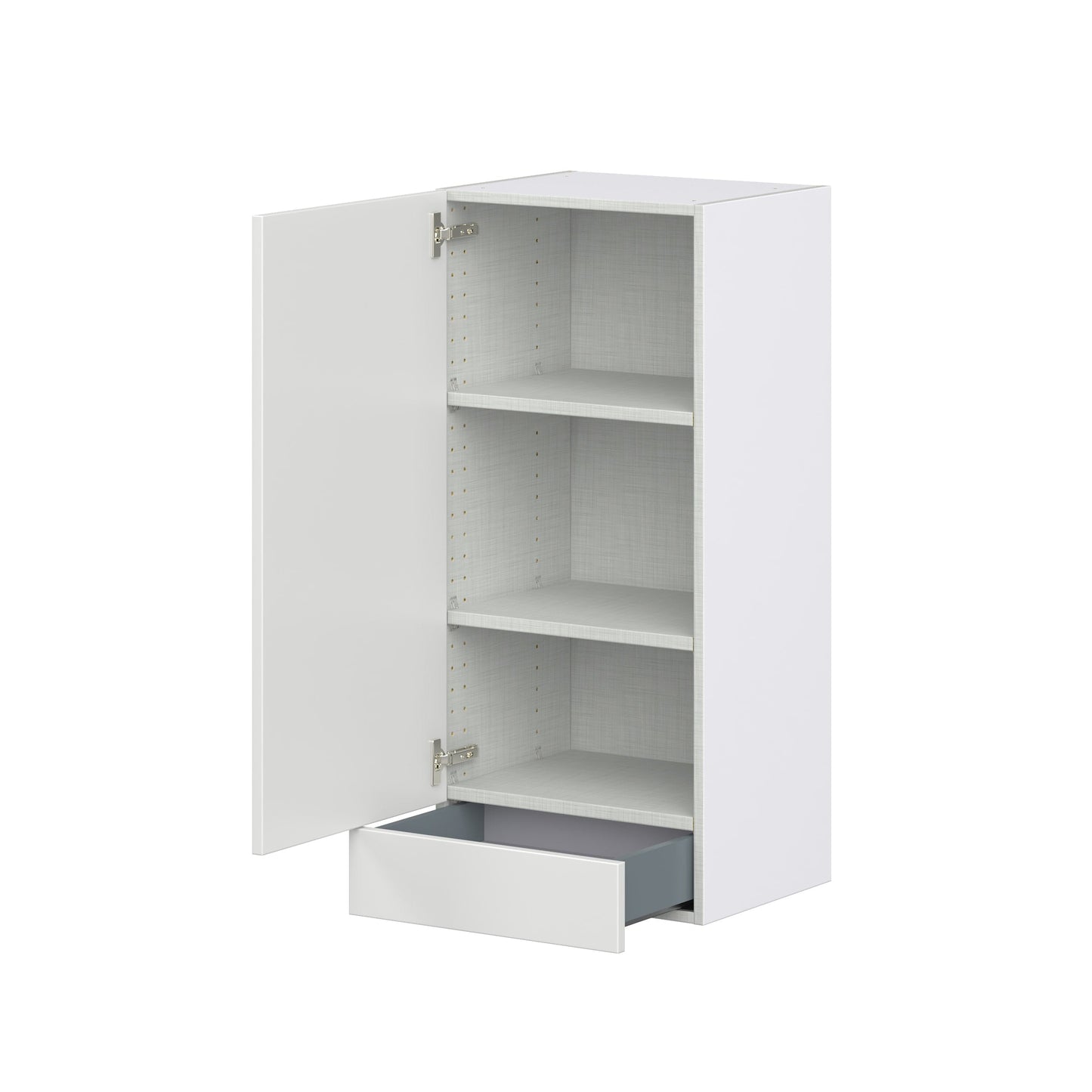 Hugo&Borg Riviera 18-in W x 40-in H x 14-in D Bright White 1-Drawer Wall Fully Assembled Cabinet (Recessed Panel Shaker Style)