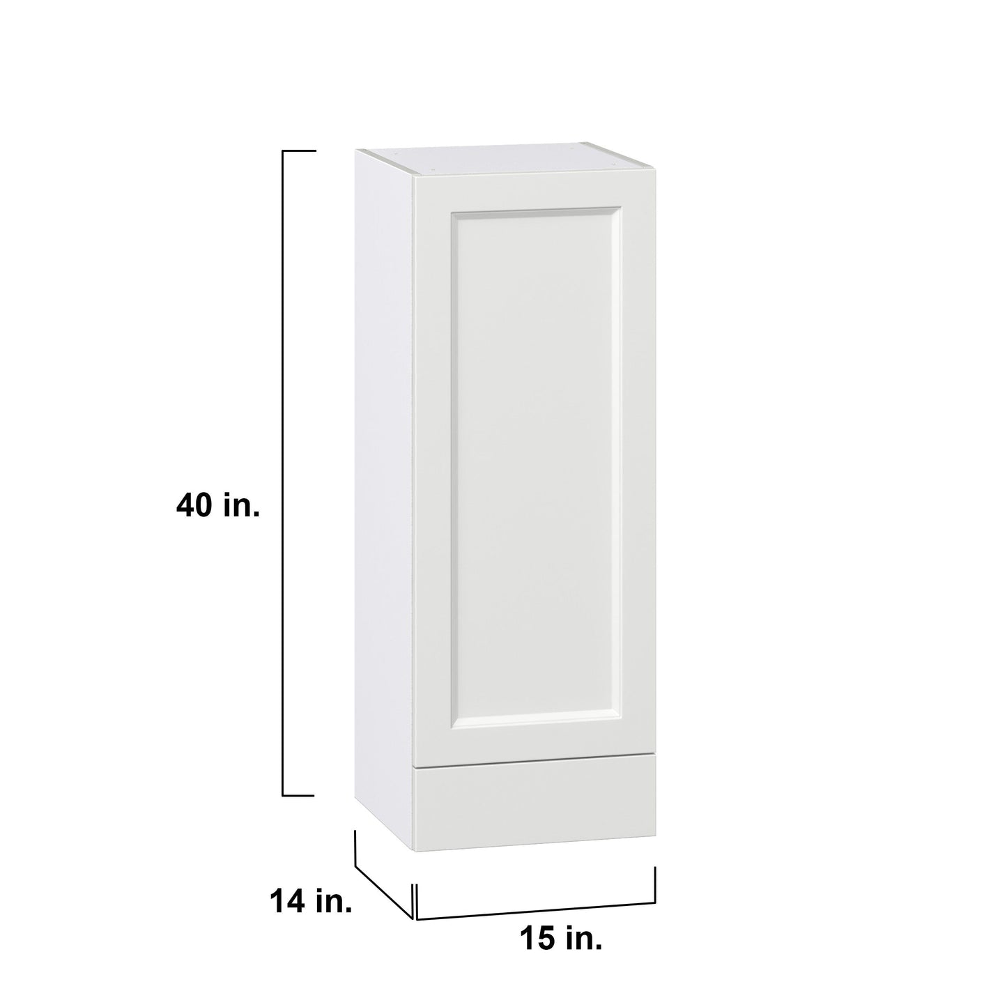 Hugo&Borg Riviera 15-in W x 40-in H x 14-in D Bright White 1-Drawer Wall Fully Assembled Cabinet (Recessed Panel Shaker Style)