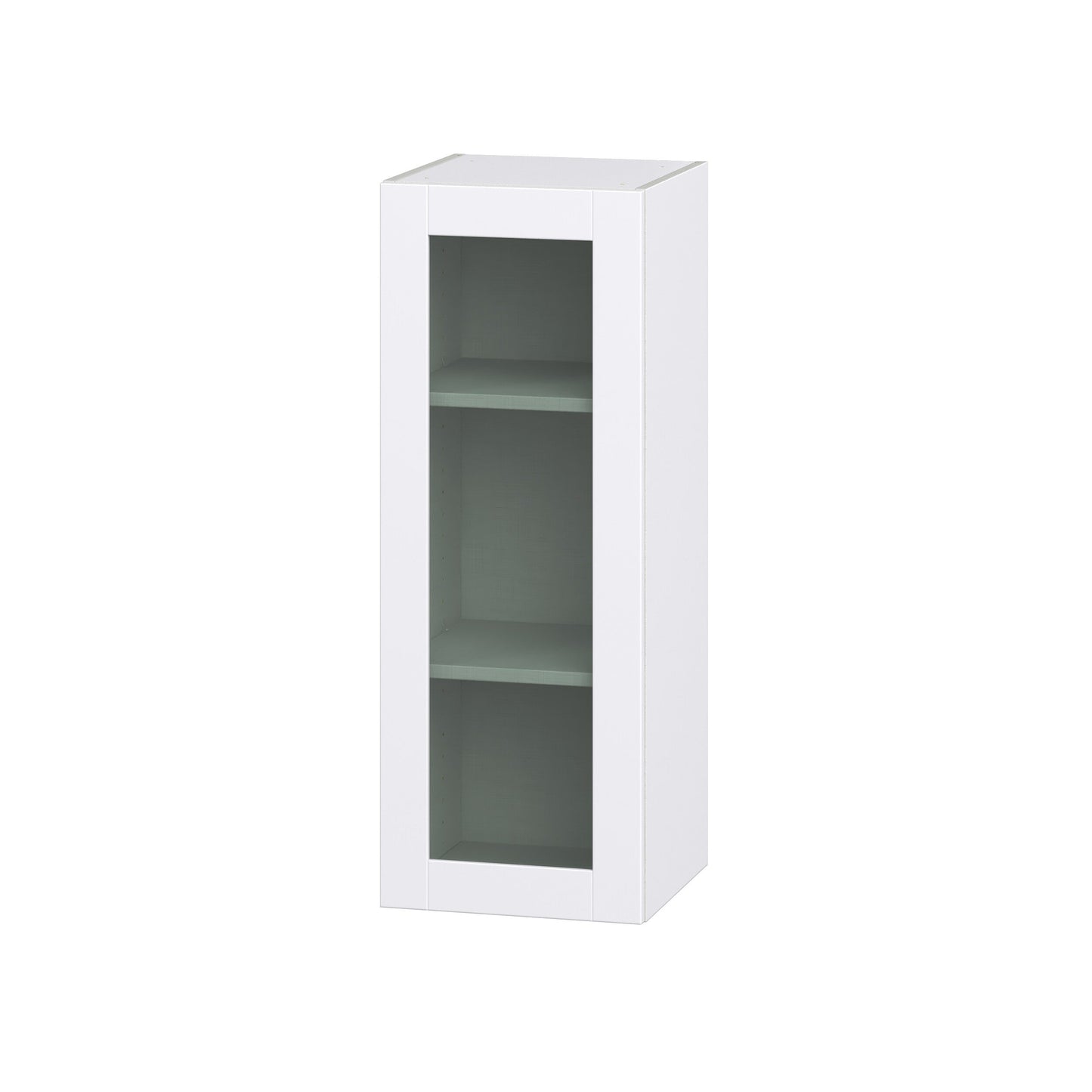 Hugo&Borg Rosemont 15-in W x 40-in H x 14-in D Glacier White Wall Fully Assembled Cabinet (Recessed Panel Glass Door Style)