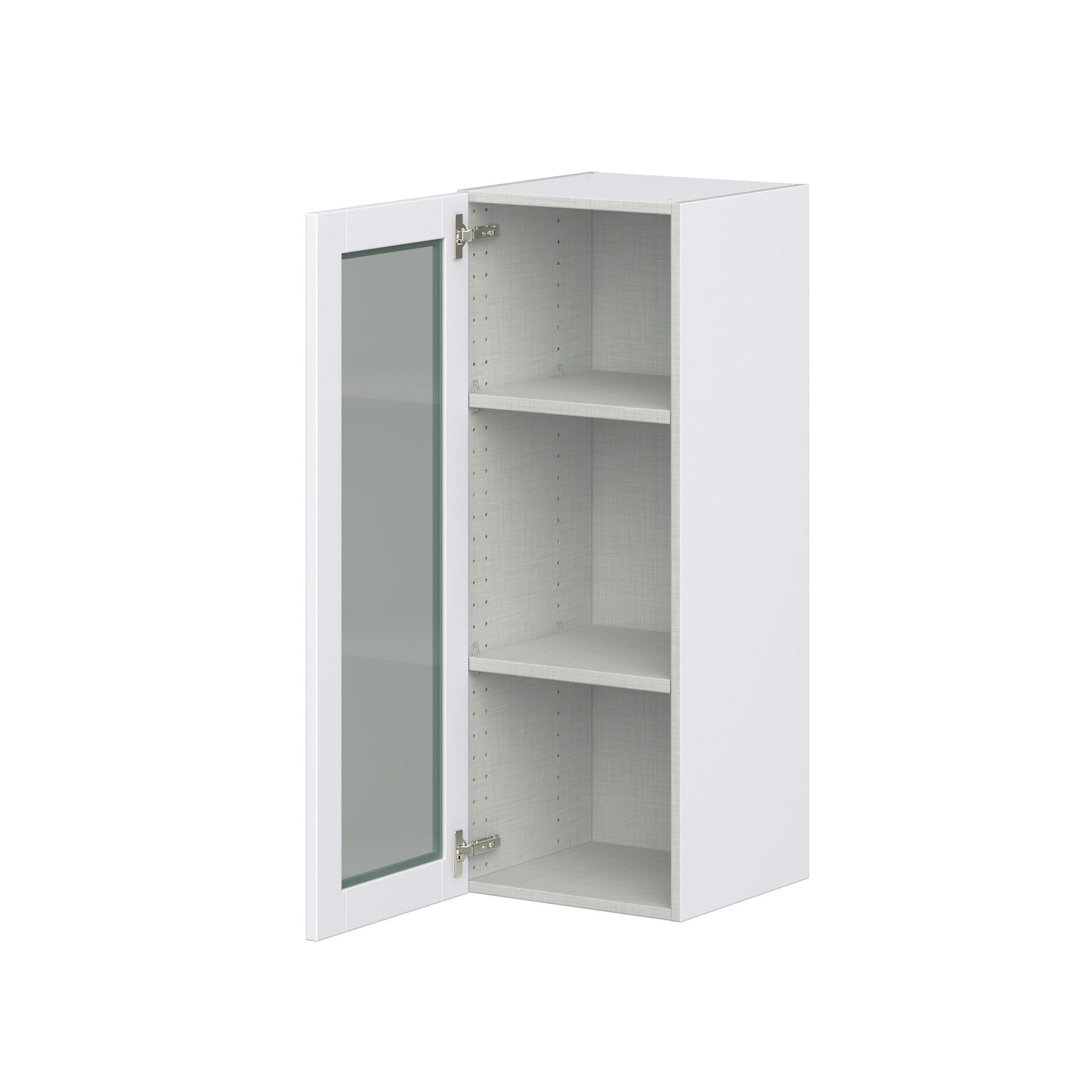 Hugo&Borg Rosemont 15-in W x 40-in H x 14-in D Glacier White Wall Fully Assembled Cabinet (Recessed Panel Glass Door Style)