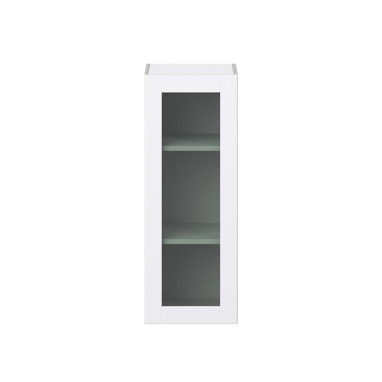 Hugo&Borg Rosemont 15-in W x 40-in H x 14-in D Glacier White Wall Fully Assembled Cabinet (Recessed Panel Glass Door Style)