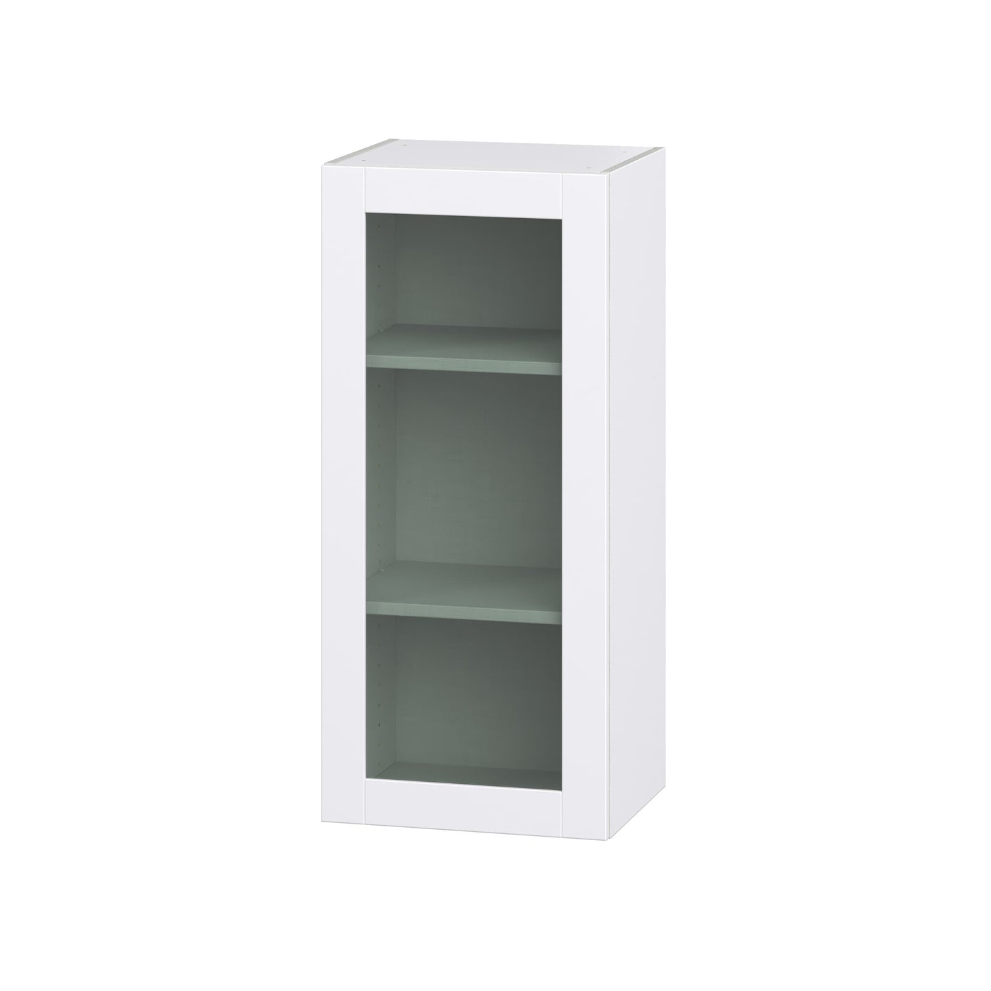 Hugo&Borg Rosemont 18-in W x 40-in H x 14-in D Glacier White Wall Fully Assembled Cabinet (Recessed Panel Glass Door Style)