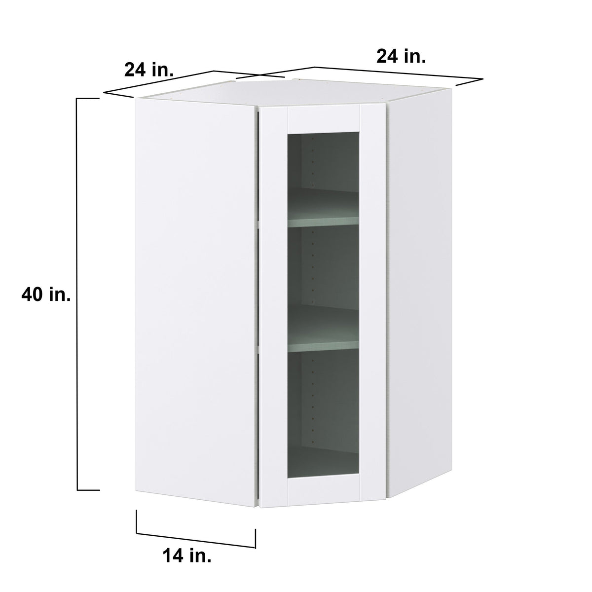 Hugo&Borg Lasalle 24-in W x 40-in H x 14-in D Bright White Slab Wall Fully Assembled Cabinet (Flat Panel Slab Door Style)