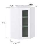 Hugo&Borg Lasalle 24-in W x 40-in H x 14-in D Bright White Slab Wall Fully Assembled Cabinet (Flat Panel Slab Door Style)