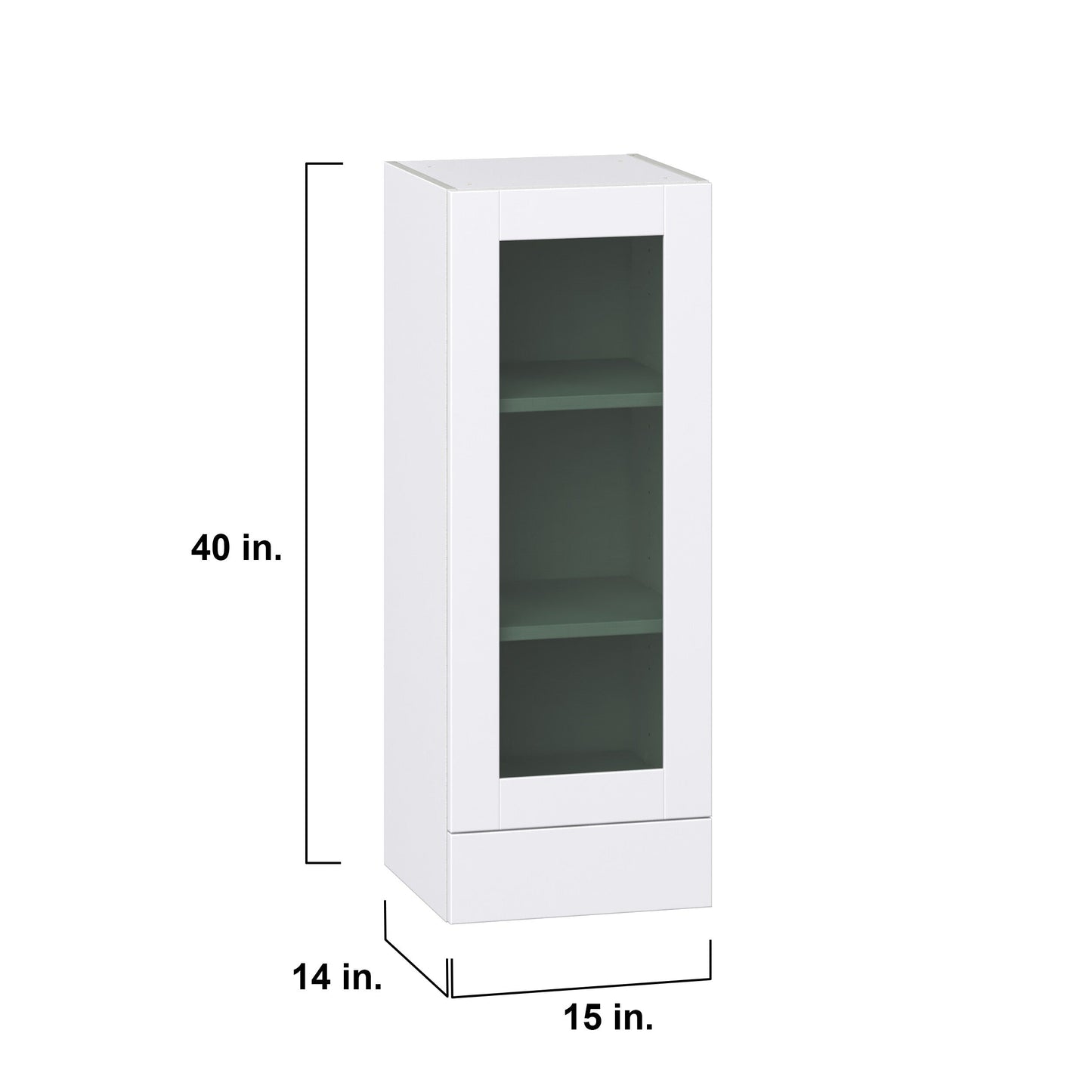 Hugo&Borg Lasalle 15-in W x 40-in H x 14-in D Bright White Slab Wall Fully Assembled Cabinet (Flat Panel Slab Door Style)