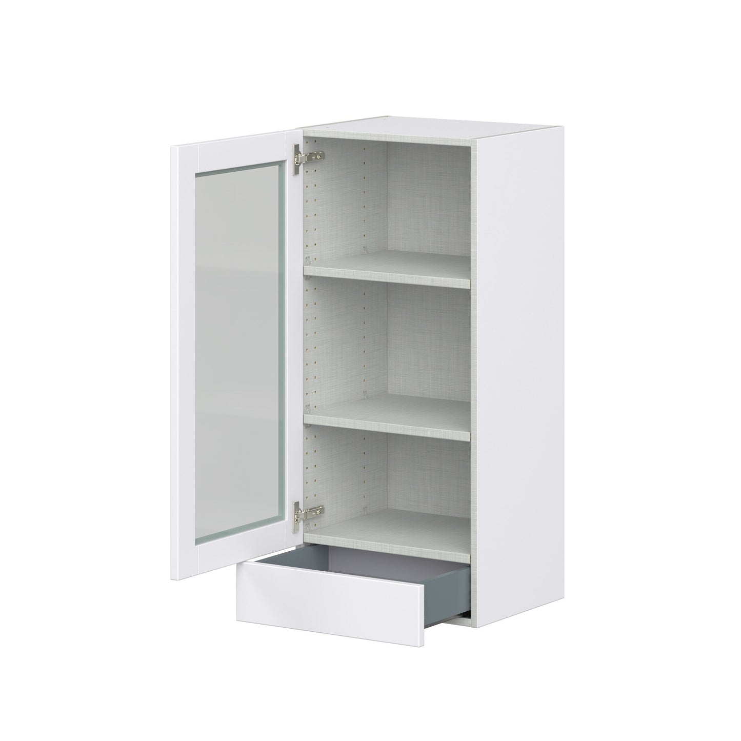 Hugo&Borg Rosemont 18-in W x 40-in H x 14-in D Glacier White 1-Drawer Wall Fully Assembled Cabinet (Recessed Panel Shaker Style)