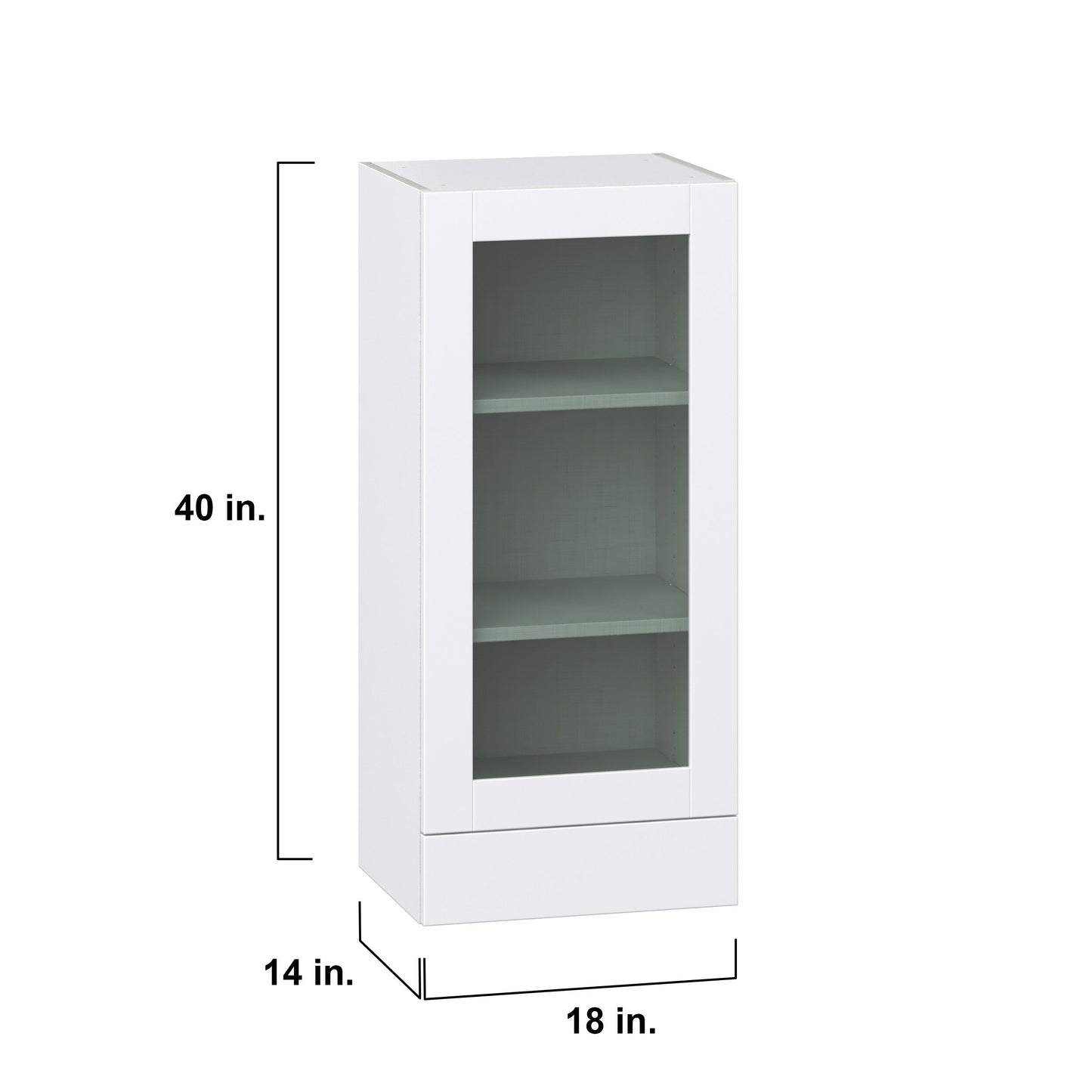 Hugo&Borg Rosemont 18-in W x 40-in H x 14-in D Glacier White 1-Drawer Wall Fully Assembled Cabinet (Recessed Panel Shaker Style)