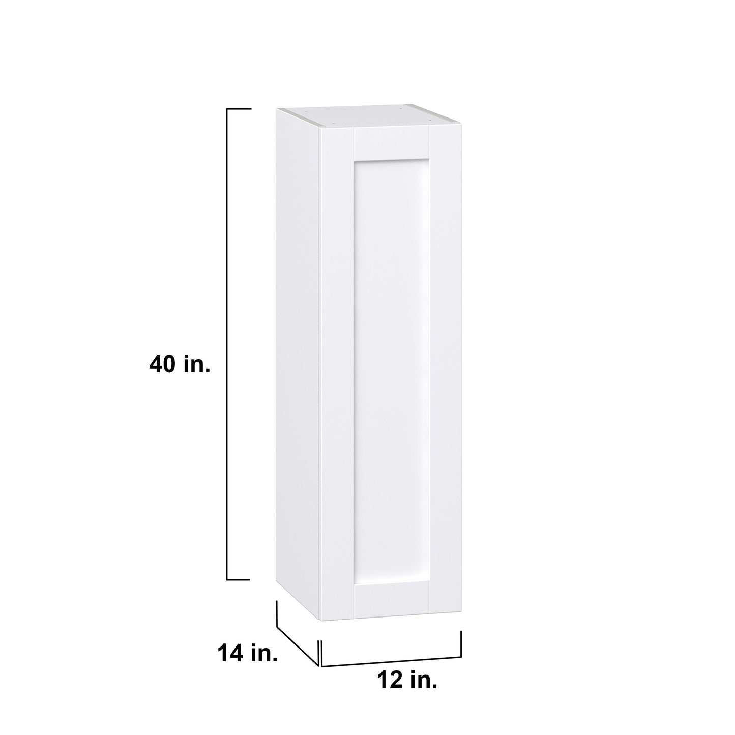 Hugo&Borg Rosemont 12-in W x 40-in H x 14-in D Glacier White Wall Fully Assembled Cabinet (Recessed Panel Shaker Door Style)
