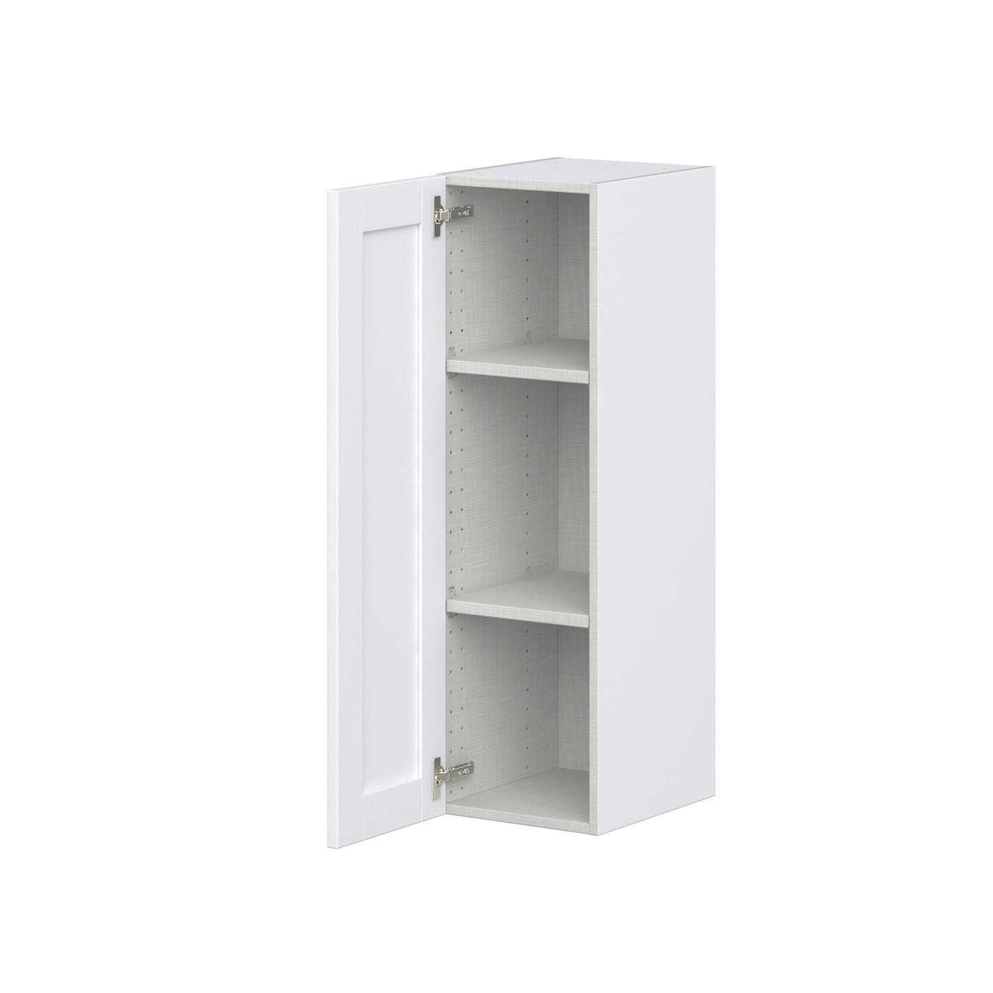 Hugo&Borg Rosemont 12-in W x 40-in H x 14-in D Glacier White Wall Fully Assembled Cabinet (Recessed Panel Shaker Door Style)
