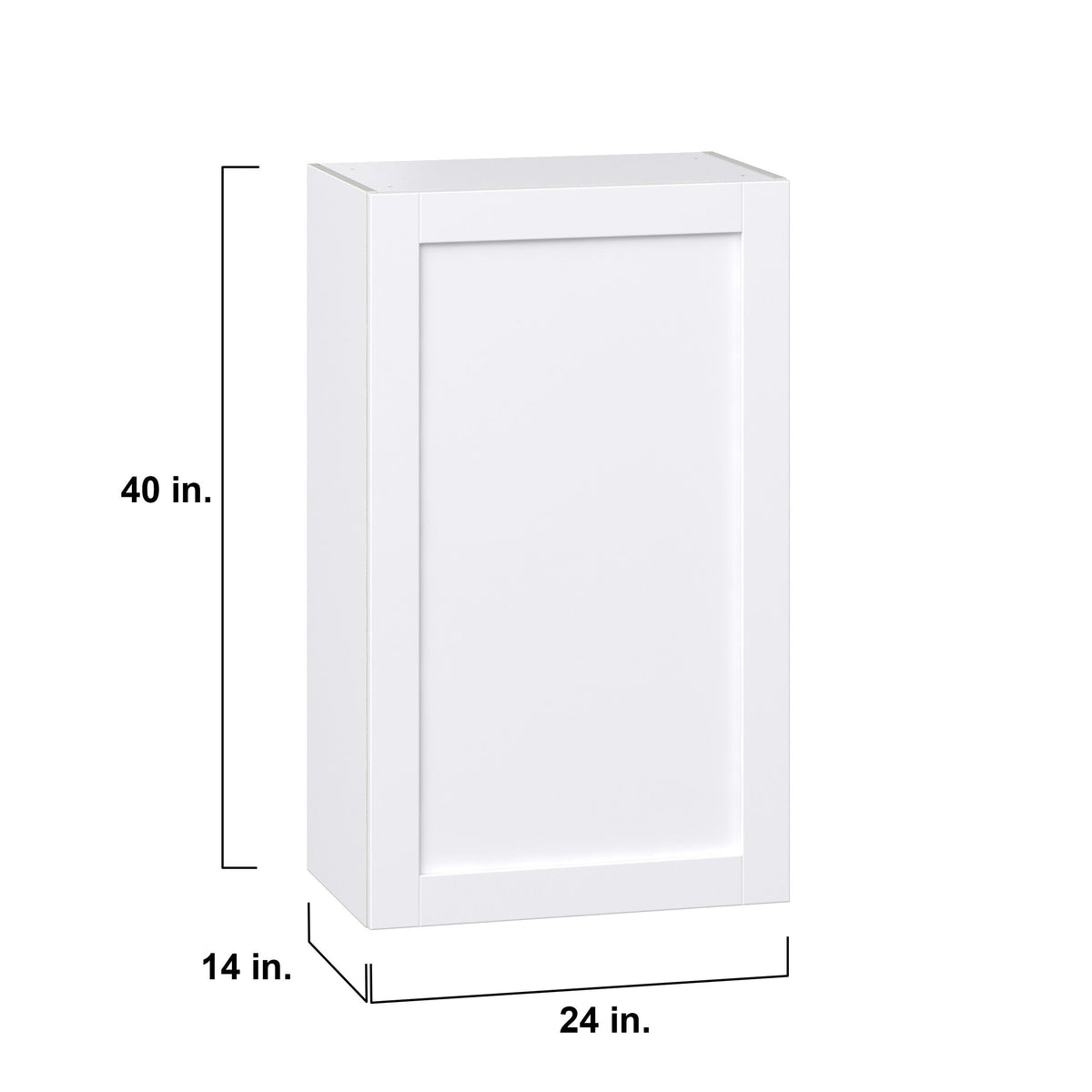 Hugo&Borg Rosemont 24-in W x 40-in H x 14-in D Glacier White Wall Fully Assembled Cabinet (Recessed Panel Shaker Door Style)