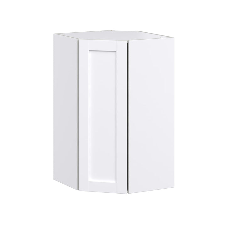 Hugo&Borg Rosemont 24-in W x 40-in H x 14-in D Glacier White Diagonal Corner Wall Fully Assembled Cabinet (Recessed Panel Shaker Style)