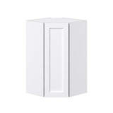 Hugo&Borg Rosemont 24-in W x 40-in H x 14-in D Glacier White Diagonal Corner Wall Fully Assembled Cabinet (Recessed Panel Shaker Style)