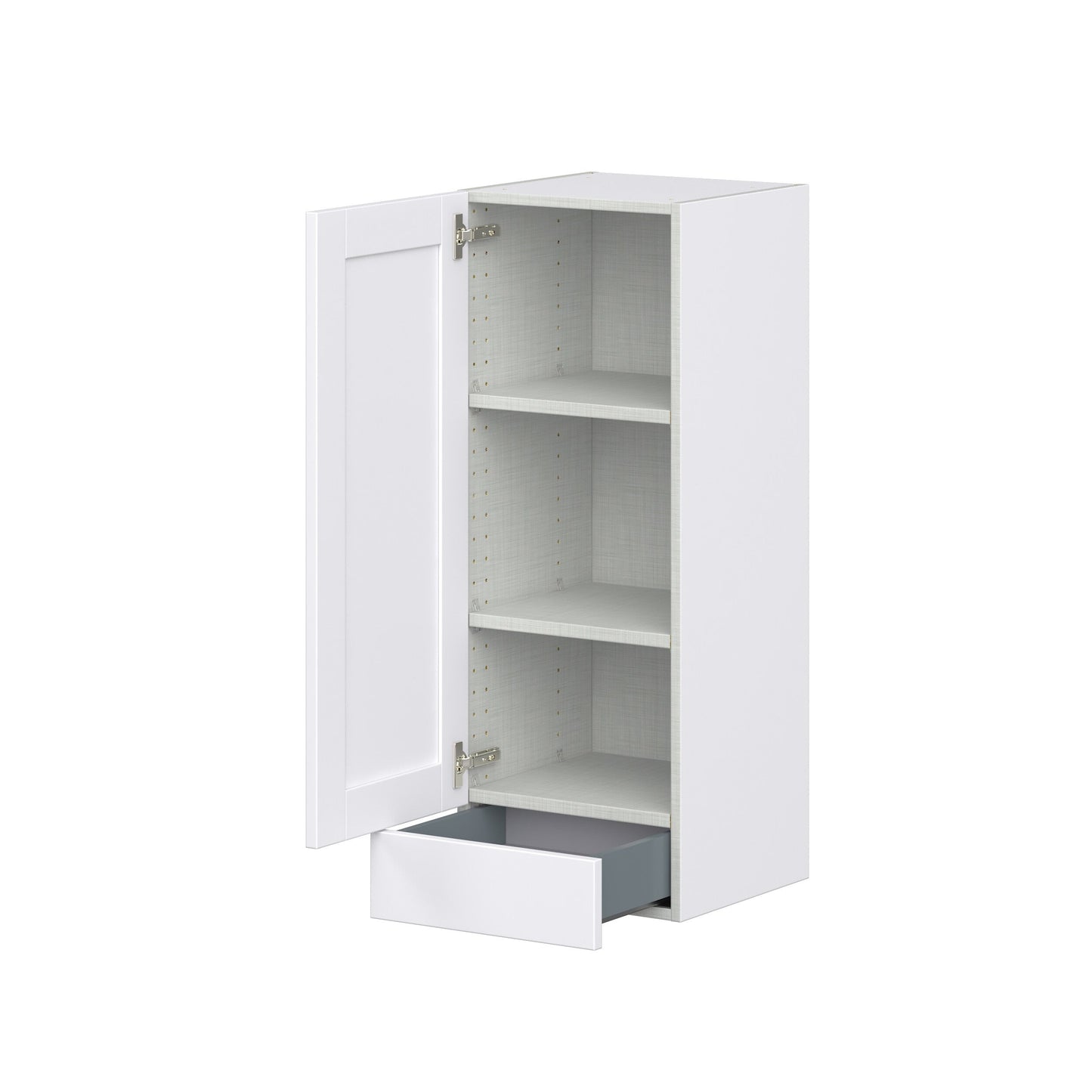 Hugo&Borg Rosemont 15-in W x 40-in H x 14-in D Glacier White 1-Drawer Wall Fully Assembled Cabinet (Recessed Panel Shaker Style)
