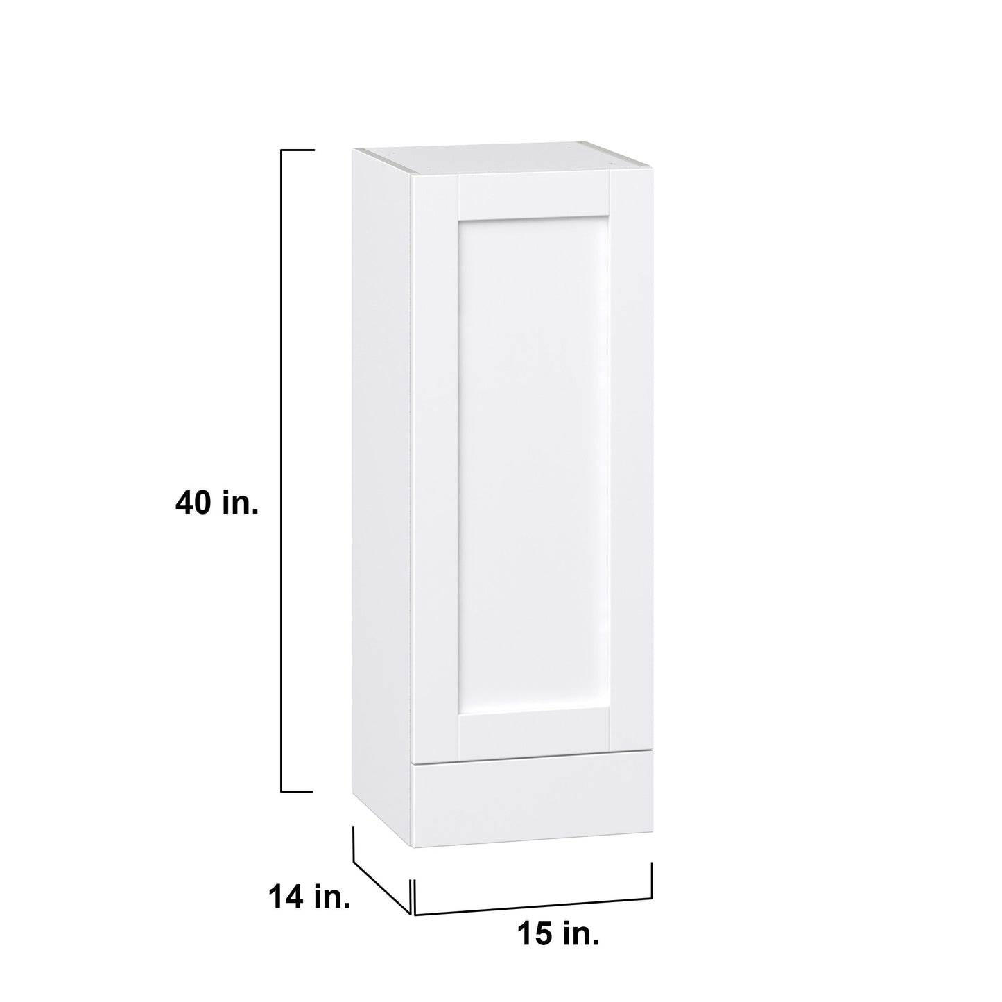 Hugo&Borg Rosemont 15-in W x 40-in H x 14-in D Glacier White 1-Drawer Wall Fully Assembled Cabinet (Recessed Panel Shaker Style)