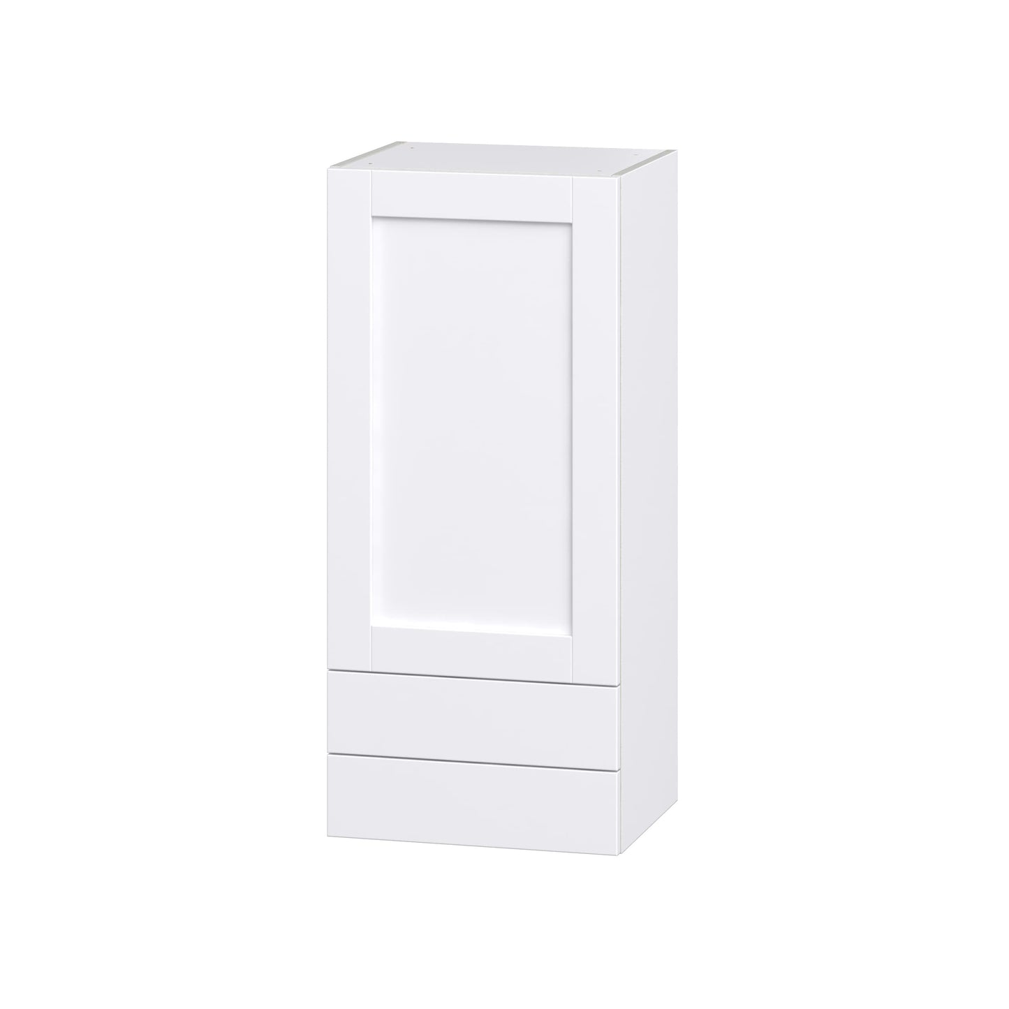 Hugo&Borg Rosemont 18-in W x 40-in H x 14-in D Glacier White 2-Drawers Wall Fully Assembled Cabinet (Recessed Panel Shaker Style)