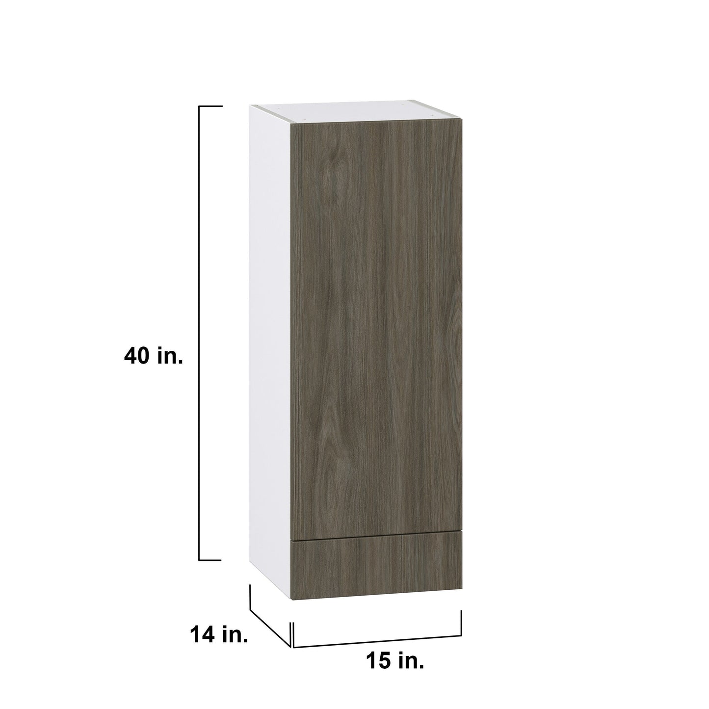 Hugo&Borg Savane 15-in W x 40-in H x 14-in D Textmel 1-Drawer Wall Fully Assembled Cabinet (Flat Panel Slab Style)