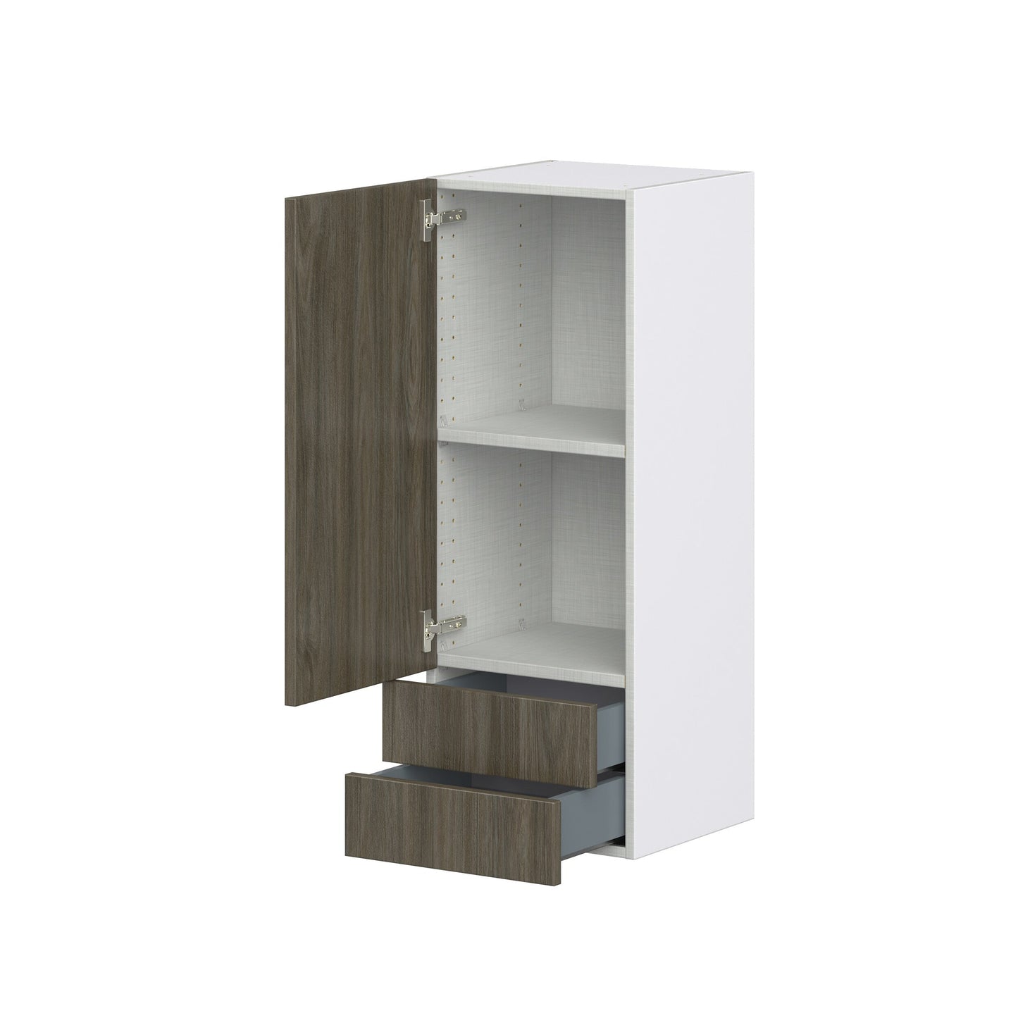 Hugo&Borg Savane 15-in W x 40-in H x 14-in D Textmel 2-Drawers Wall Fully Assembled Cabinet (Flat Panel Slab Style)
