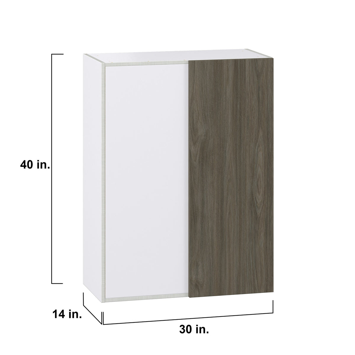 Hugo&Borg Savane 30-in W x 40-in H x 14-in D Textmel Wall Fully Assembled Cabinet (Flat Panel Slab Door Style)