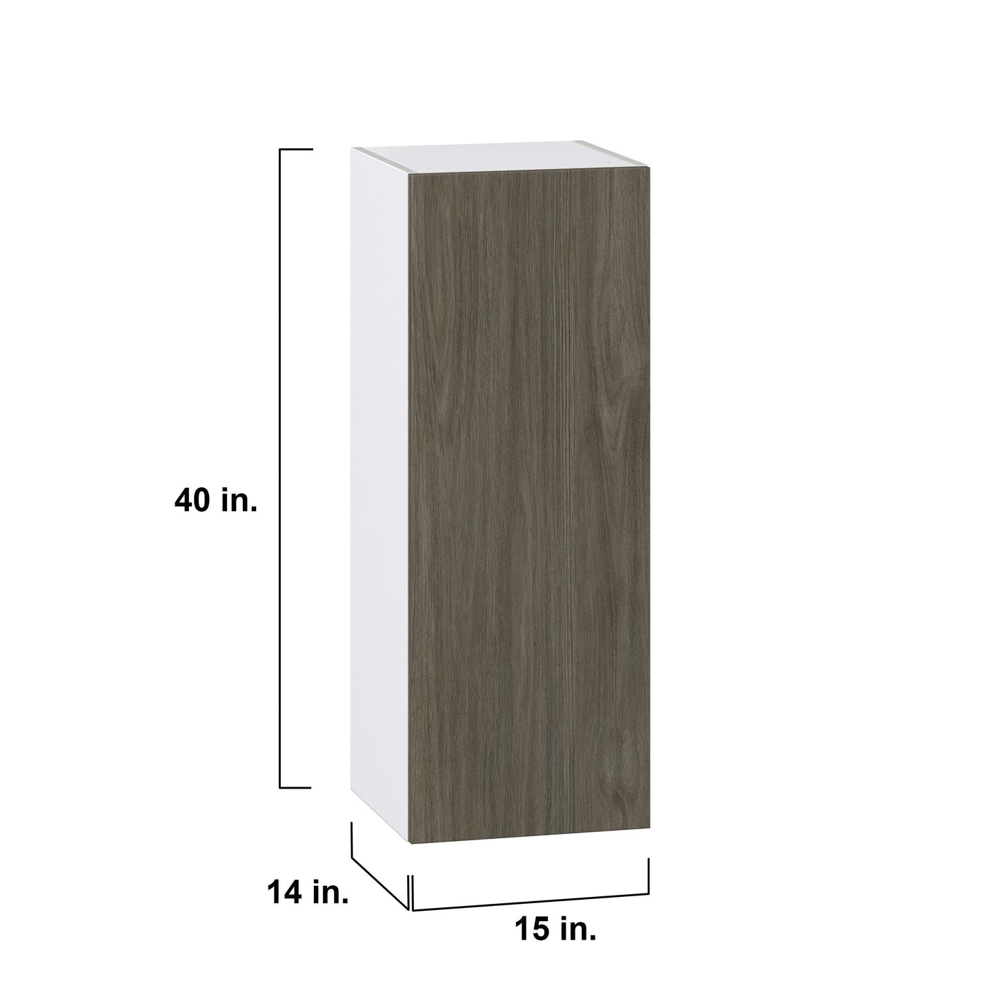 Hugo&Borg Savane 15-in W x 40-in H x 14-in D Textmel Wall Fully Assembled Cabinet (Flat Panel Slab Door Style)