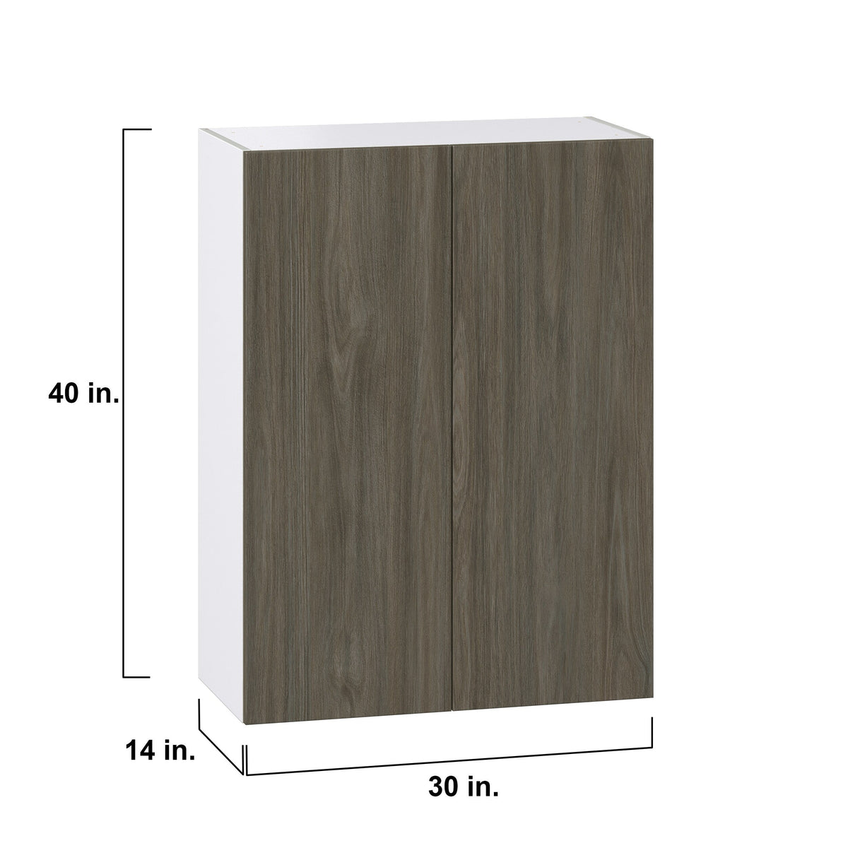 Hugo&Borg Savane 30-in W x 40-in H x 14-in D Textmel Wall Fully Assembled Cabinet (Flat Panel Slab Door Style)