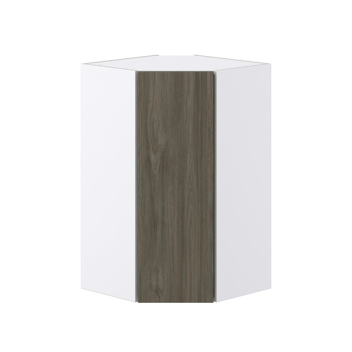 Hugo&Borg Savane 24-in W x 40-in H x 14-in D Textmel Diagonal Corner Wall Fully Assembled Cabinet (Flat Panel Slab Style)