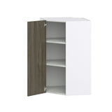 Hugo&Borg Savane 24-in W x 40-in H x 14-in D Textmel Diagonal Corner Wall Fully Assembled Cabinet (Flat Panel Slab Style)